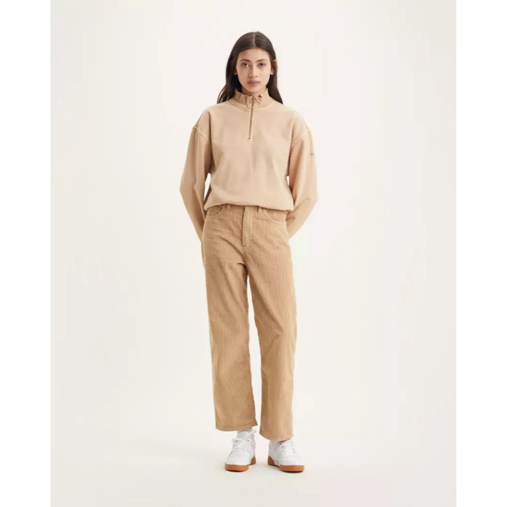 Levi's Womens Size 30 Beige Ribcage Straight Ankle Corduroy Pants Costal Cowgirl